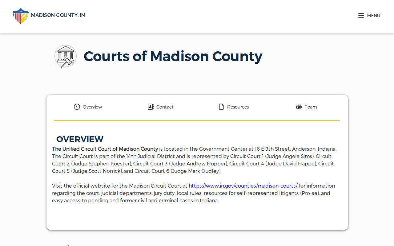 Madison County outstanding warrant routing among six Circuit Court divisions