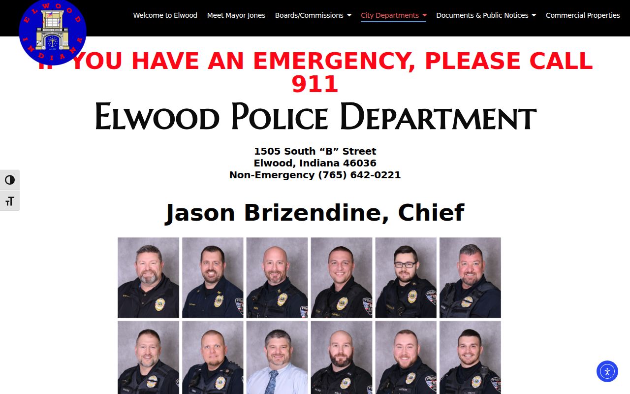 Elwood warrant search police contact and address