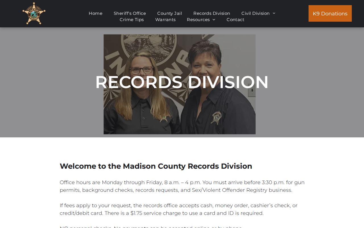 Madison County warrant records request hours and identification rules
