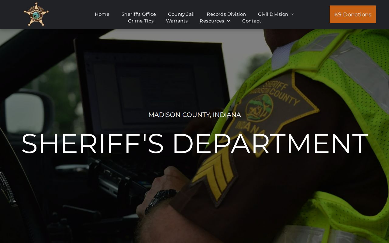 Madison County warrant records Most Wanted program card without roster details
